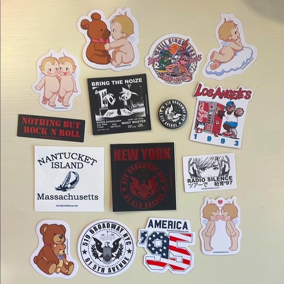 Brandy Melville | Other | Brandy Melville Stickers And Pins | Poshmark